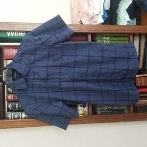George blue and black checked SS button down shirt size S